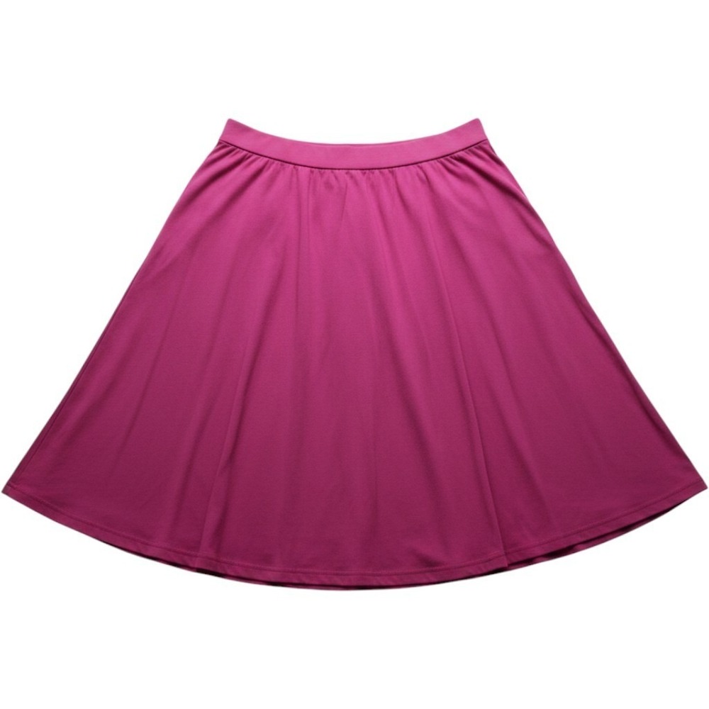Woman Within Skirt Womens Plus 22/24 Pink Solid A-Line Midi Jersey Pull On